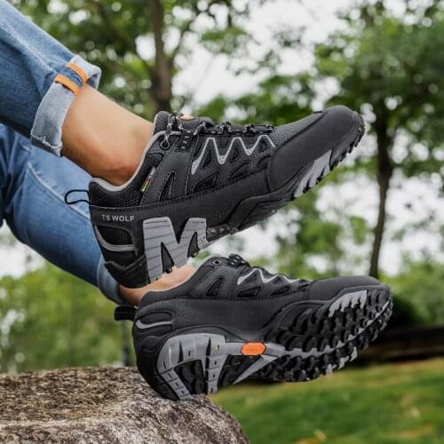 Men Sneakers Genuine Leather Outdoor Sport Running Shoes Waterproof Walking Shoes Work Ankle Boot Zapatillas Hombre Basket Homme