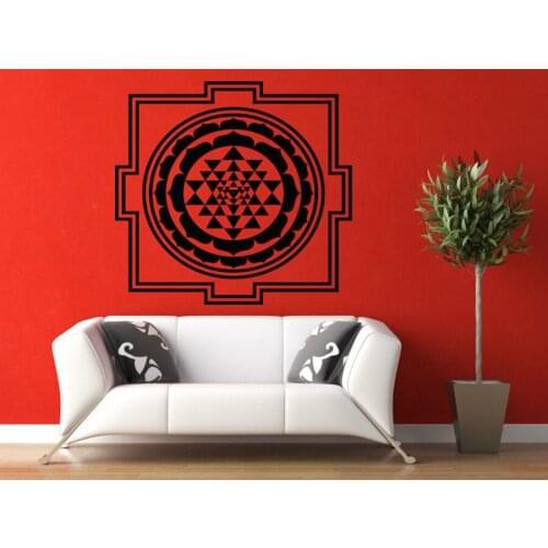 Yoga Om Wall Vinyl Sticker Home Decor Living Room Decals Mural Buddha Hobby Yantra Yin Yang Abstract Pattern Art Mural D591