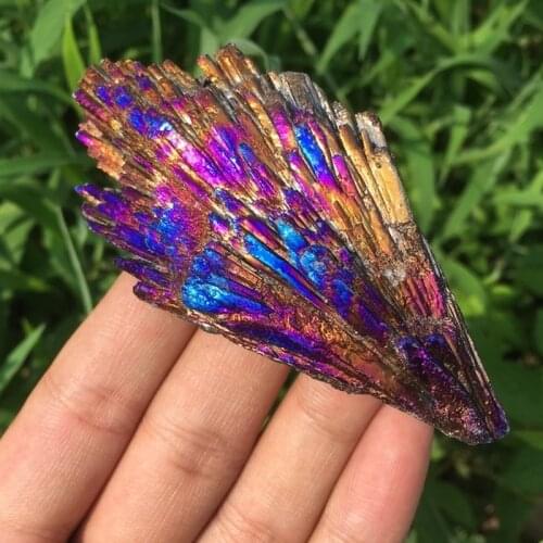Natural Quartz Crystal Rainbow Titanium Cluster VUG Mineral Specimen Healing