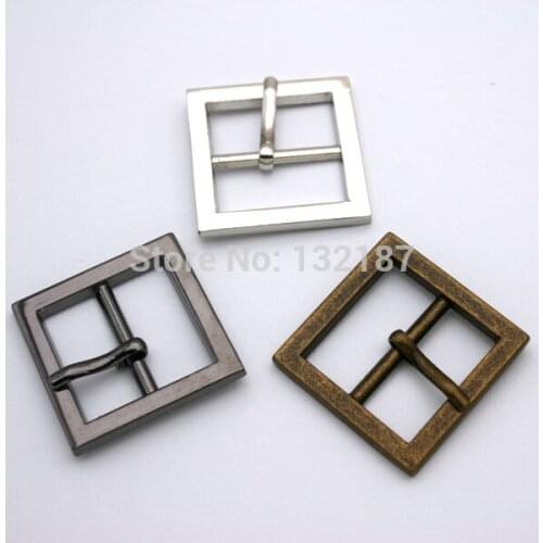 Wholesale 20pcs/lot 20mm simple square alloy metal buckle pin beg, belt buckle shinny silver / black / bronze BK-16