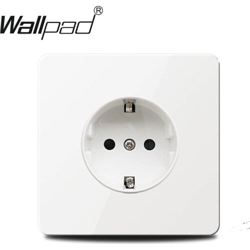 EU Stainless Steel Panel Socket Wallpad White 16A German EU Standard 220V Eectrical Outlet Wall Socket Power Supply
