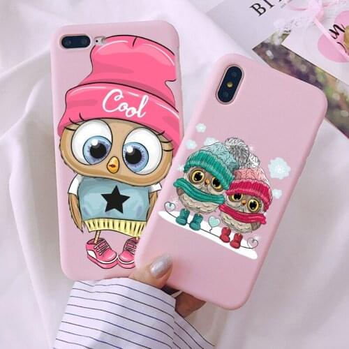 Lovely Owl Phone Case For iPhone 11 12 mini Pro 12pro XS Max XR X 7 8 Plus SE 2020 6 Cases Silicone Protective Soft TPU Cover