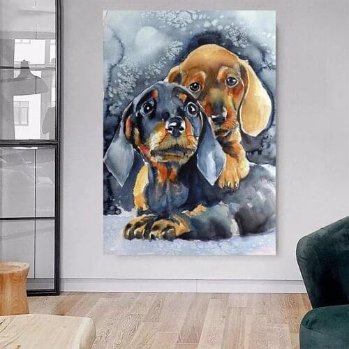 Full Diamond Painting dachshund Cross Stitch DIY Bead Embroidery Animal Diamond Art New sale Handwork Mosaic home Decor P1186