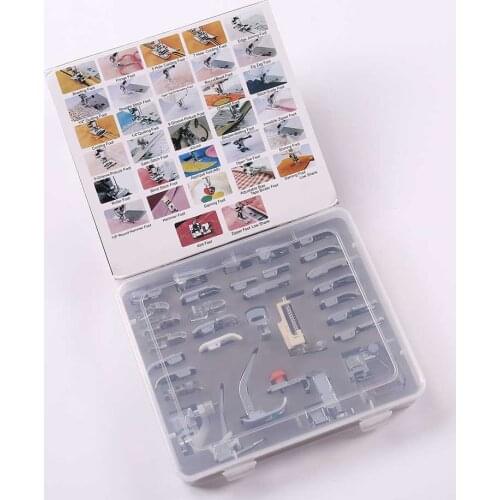 INNE 32 pcs For Brother Singer Darning Sewing Machine Presser Press Foot Feet Domestic Braiding Blind Stitch