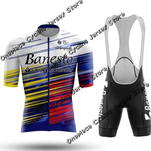 2021 Pro Team Banesto Cycling Jersey Set Retro Summer Mens Clothing Quick Dry Racing Sports Bicycle Wear MTB Uniform Maillot
