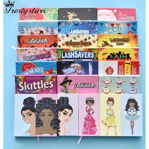 Eyelashes Package Boxes Custom logo With Brand Name Full Strip Eyelashes Box Bulk Packaging Box Case Fake Lash Packaging Bulk