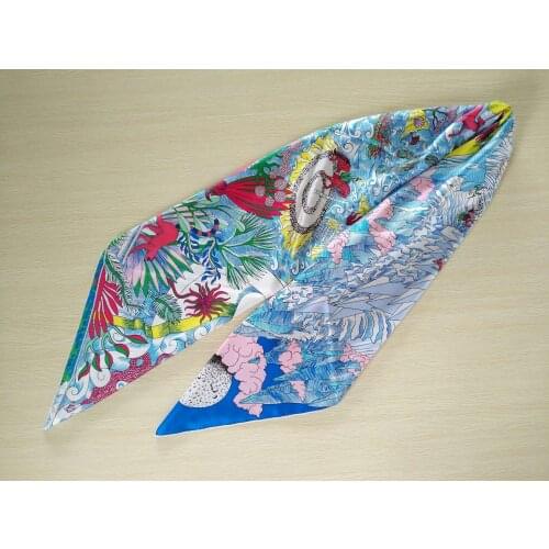 2020 new arrival spring summer design 100% silk scarf twill hand made roll 140*140 cm shawl wrap beach scarf for women lady