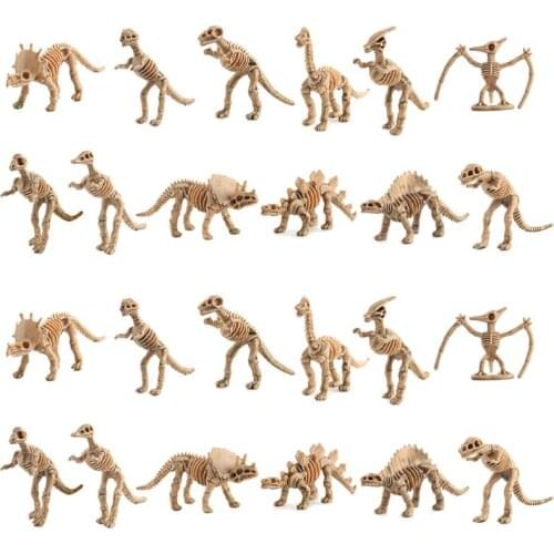 24pcs Dinosaur Petrifaction Skeletons, Assorted Figures Dino Bones, Educational Gift for Science Play, Dino Sand Dig, Pa