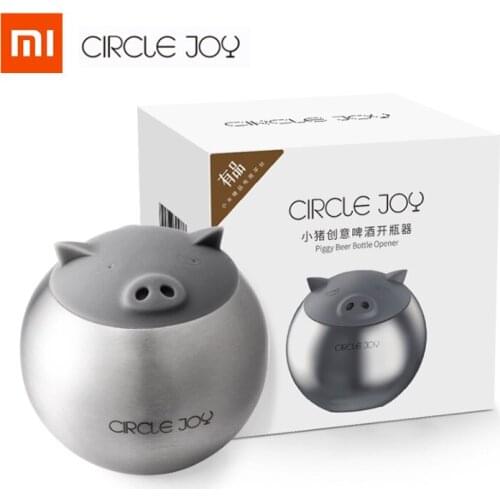 Xiaomi Circle Joy Smart Round Pig Creative Beer Bottle Opener Silver Lovely Shape Easy Opening And Varied Functions