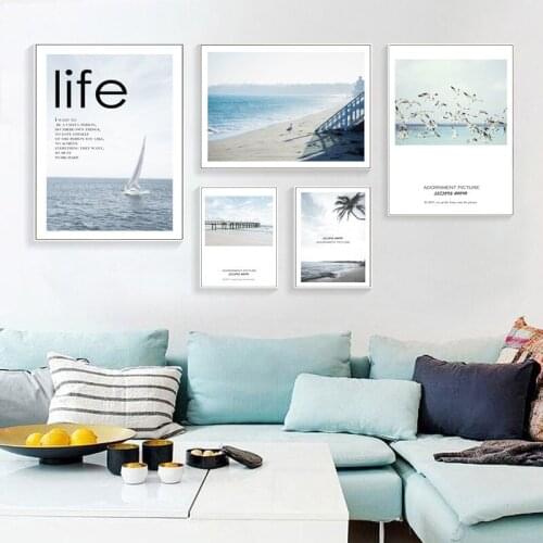 Adornment Picture Home Wall Art Prints Sea Scenery Canvas Painting Poster Home Decor