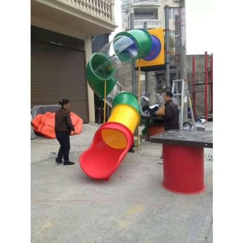 YLW Exported replacement outdoor/indoor playground slide accessories,plastic tube slide equipment,customized amusement S slide