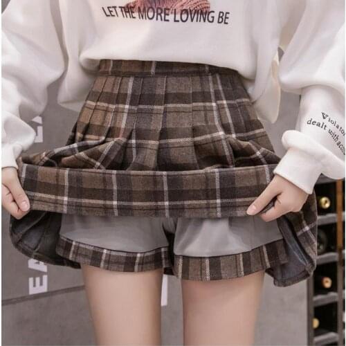 Autumn/winter skirt skirt female hairy 100 pleated skirt college high-waisted fashion big size a-word skirt beautiful skirt