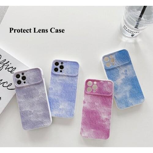 Lens Protector Case for iPhone 12 Pro Max Mini 12Pro 11 XS X XR SE 2020 7 8 Plus Cases Gradient Oil Painting Soft Cover Funda
