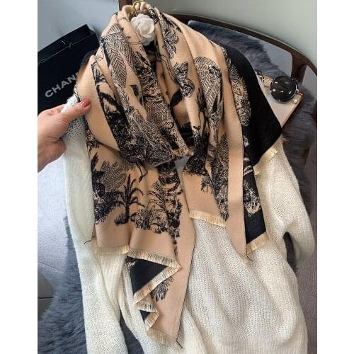 2020 Brand Women Cashmere Scarf Winter Pashmina Warm Shawls And Wraps Lady Print Thick Blanket Neck Scarves Bufanda Foulard