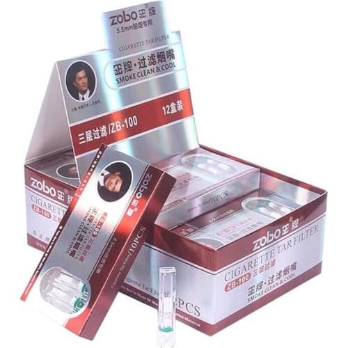 120 PCS Zobo Genuine Health Disposable Triple filter Tobacco Tar Filter Tips Filtration Holder Genuine Smoking Set