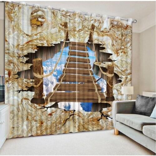 Stairs 3D Curtain Printing Blockout Polyester Chinese Sun Photo Drapes Fabric For Room Bedroom Window curtains