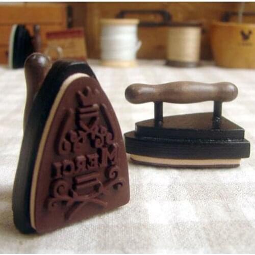 24pcs/lot DIY Cute Wooden Rubber Vintage Flatiron Stamps for Diary Photo Album Creative Gift H052