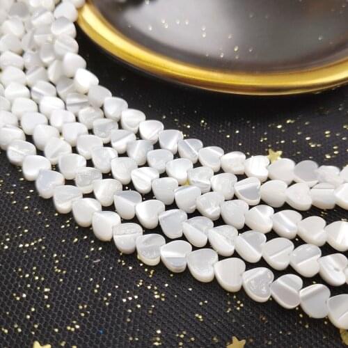 6MM Heart Shape Natural Mother of Pearl Shell Beads Love Peach Heart Beads Handmade Diy Accessories