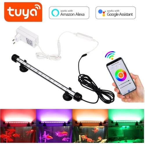 DC12V RGB LED Aquarium Light With Tuya APP Control 29/39/49CM Lamp Work with Google Home/Smart Life For Fish Tank Decor lighting