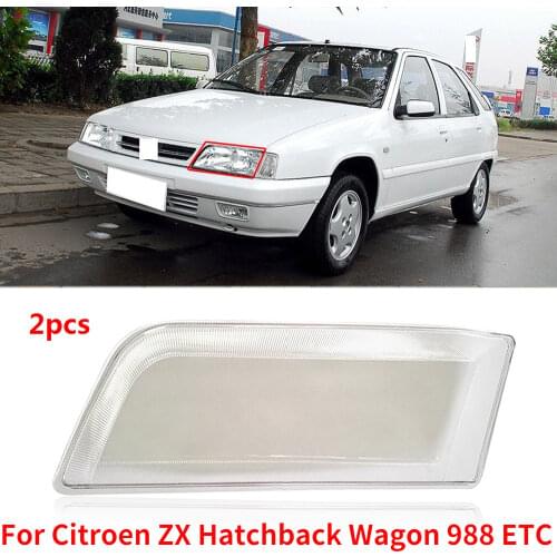 CAPQX 2PCS For Citroen ZX Hatchback Wagon 988 ETC Front Headlight Headlamp Shade Cover Head Light Lampshade Lampcover Shell