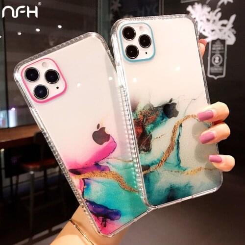 For iPhone 12 Mini 12 Pro Max Luxury Glitter Transparent Marble Case For iPhone 11 Pro X XR XS Max Shockproof Cover On 7 8 Plus
