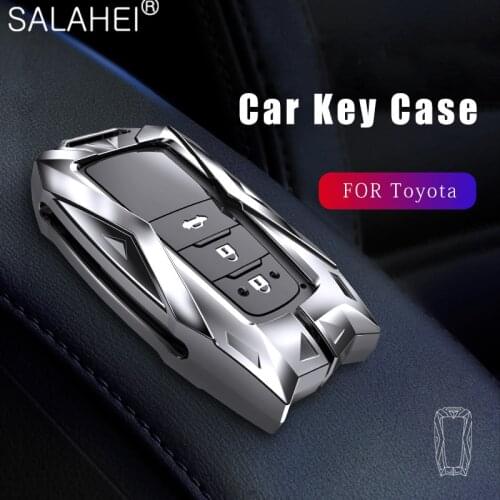 Zinc Alloy Car Key Case Cover Shell Protection For Toyota Prius Camry Corolla C-HR CHR RAV4 Prado 2018 keychain Auto Accessories