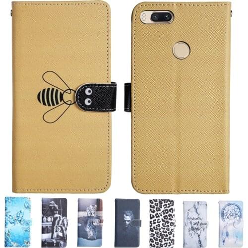 Flip Case For Xiaomi Mi 5X Case Cute cat patterned Phone Case On Mi 5X 5 X A1 Xiaomi Case Silicon Funda xiomi my 5X mi5x Cover