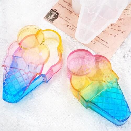 DIY Resin Jewelry Mold Silicone Trays Ice Cream Storage Box Jewelry Making for Epoxy Resin Silicone Molds for Crafts 3D 2021 NEW