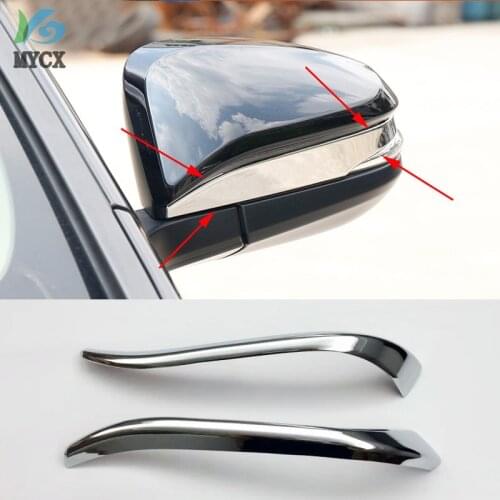 For toyota Rav4 2014 Accessories ABS Rear view Mirror Rim Sticker Trim Fit For toyota Rav 4 2014 2015 Car Styling Chrome Strips