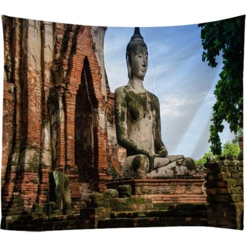 Figure of Buddha Joss 3D Printing Tapestry Wall Hanging Bed Spread Beach Towel Table Cloth Yoga Mat 250CM*180CM Large Size