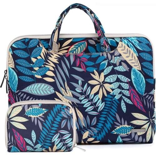 Colorful Leaves Canvas Laptop Bag Notebook Bag 11.6 13.3 15.6 Case for Apple Lenovo HP Asus Dell Computer bag Women Men Handbag