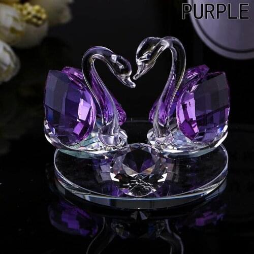 Crystal Swan Wedding Decor Paperweight Figurine Gift Crafts Home Decor Home Wedding Party Decor Gifts Souvenir