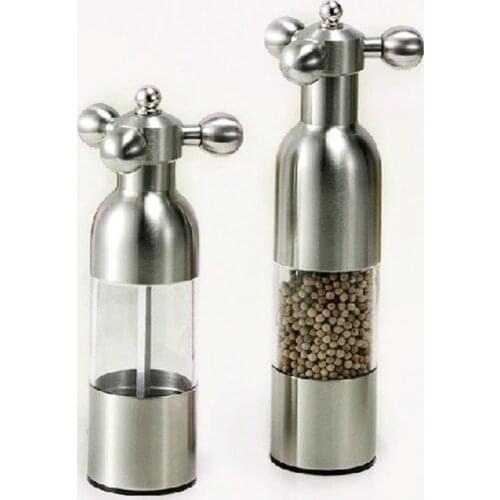 Faucet Valve Shape Hand Driven Pepper Mill,Stainless Steel Case Manual Salt Grinder,Food Safe Ceramic Burr,Home Decoration