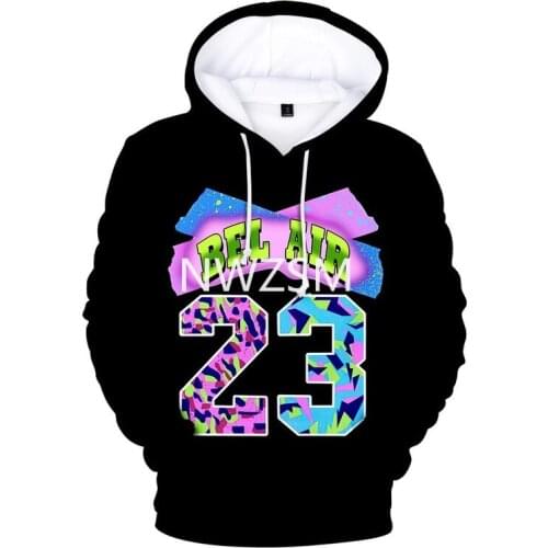Anime bel air printing Mens 3D Sweater Buttons Homme Streetwear Tees Shirts Hip Hop Bel Air 23 - Fresh Prince clothing hoodie