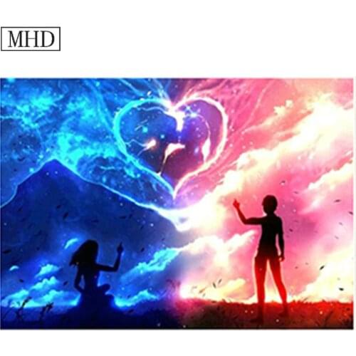 New diy 5D diamond painting sky couple icon for home decor square full 3D diamond mosaic new arrival embroidery