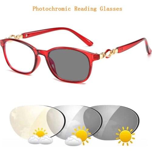 Intelligent Photochromic Reading Glasses Magnifier For Women Presbyopic Spectacles Driving Trivel Presbyopia Sunglasses +1.0~+4
