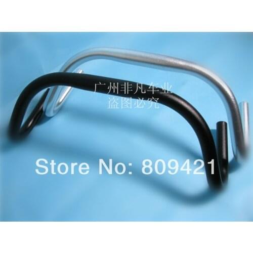 Whole Sale 50pcs/lot road bicycle handlebar 25.4MM x 390MM Bent Handlebar Road Bike Handlebar Black/Silver Free Shipment