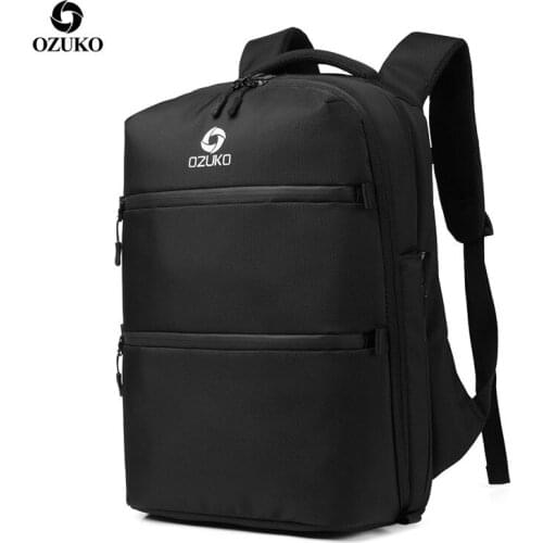 OZUKO Backpack Men 15.6 inch Laptop Anti-thief Backpack for Teenager Male USB Charging Mochila Waterproof Casual Travel Bags