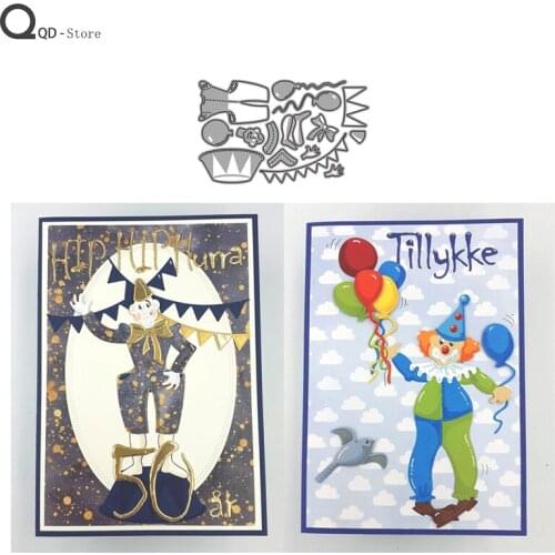 Clown Balloon Costume Cutting Dies Stamps Dies Scrapbooking Mold Cut Childrens Handmade Tools DIY Craft Decoration Metal Dies