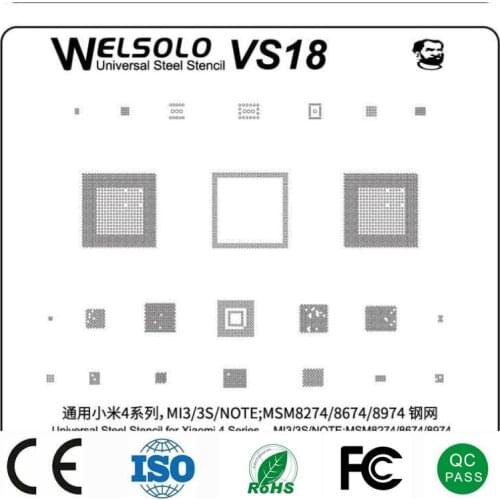 Welsolo VS Series Steel Stencil BGA Reballing Stencil For OPPO MTK CPU NOTE XIAOMI RAM Nand Plant Net Storage Steel Mesh
