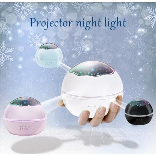 LED Rotating ball Night Light Projector Moon Lamp Battery USB Bedroom Christmas Party Projection Lamp for Children Gift
