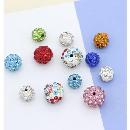 20Pcs 8/10/12mmPave CZ Disco Ball for Jewelry Making Rhinestone Crystal Spacer Beads Bracelet Accessories Kristall Strass Perlen