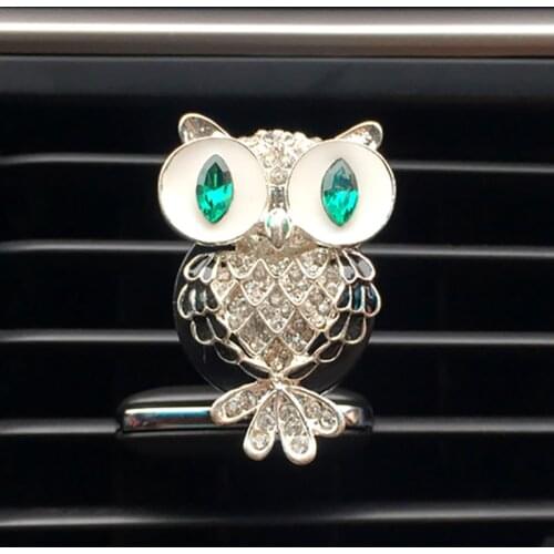 Diamond Owl Car Air Freshener Auto Outlet Perfume Clip Ornaments Car Aroma Diffuser Bling Car Accessories Interior Decor Gifts