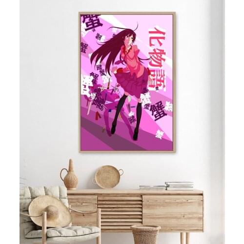 Bakemonogatari Anime Poster, Customize, Anime Tv Series, Canvas Print Posters, Wall Paintings, Home Decoration (No Frame)