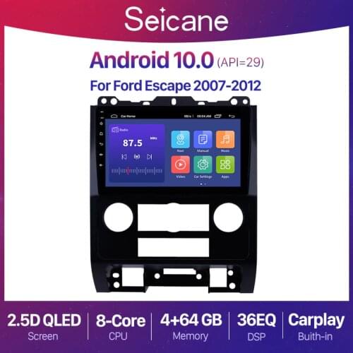 Seicane 9 inch Android 10.0 Car Radio GPS Navigation QLED Screen for Ford Escape 2007-2012 Unit Player support TPMS OBD DAB+ DVR