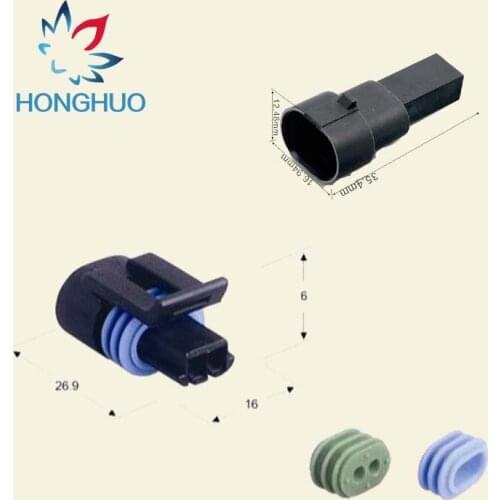 Free shipping 5/30/100 1.5mm 2pin kit male female auto waterproof connector 12162193 12162195