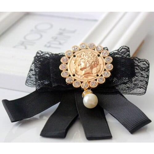 Free Shipping New Male fashion mans Korean clothes wild crystal shirt tie knot brooch neckline decoration female fabric bow tie