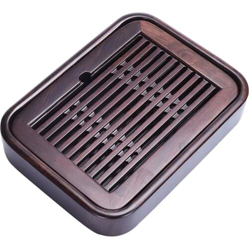 Tea tray Wenge wood / ebony tea table reservoir tea boat wooden trays for kungfu tea set pot cup plastic layers small