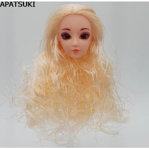 Doll Head High Quality Dolls Head Golden Wavy Hair DIY Accessories Heads For 11.5" Doll Head For 1/6 BJD Doll House Kids Toy