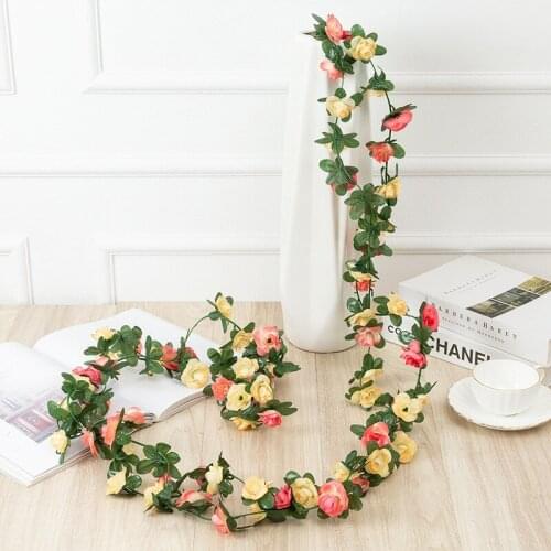 2.5M Artificial Flowers Rattan Small Peony String Decor Silk Fake Garland For Wedding Home Party Decoration Wedding